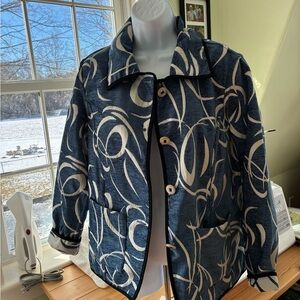 Stylish Blue and White Women's Jacket